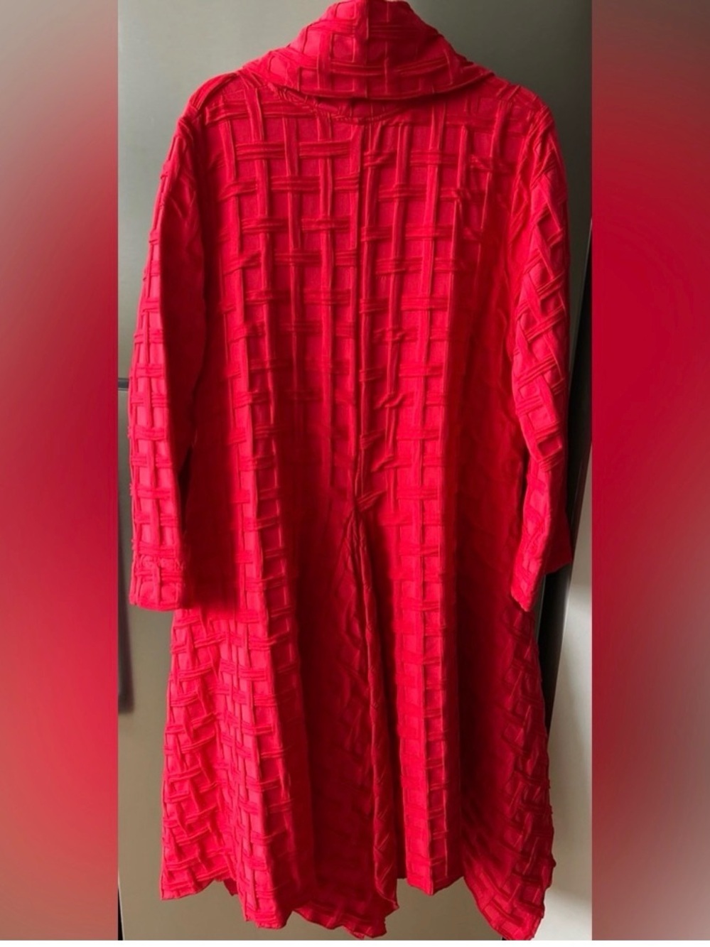 Heydari Red Textured Open Cardigan - Picture 2 of 5